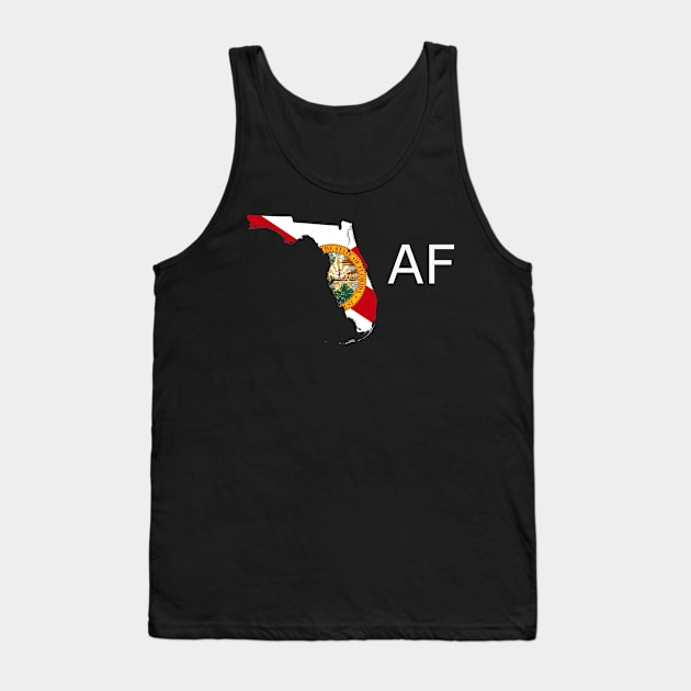 Florida Flag State Outline AF (white) Tank Top by Big Term Designs